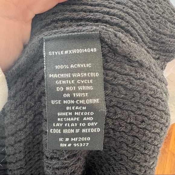 Sanctuary Waffle Knit Cowl Neck Black Sweater - Picture 10 of 11